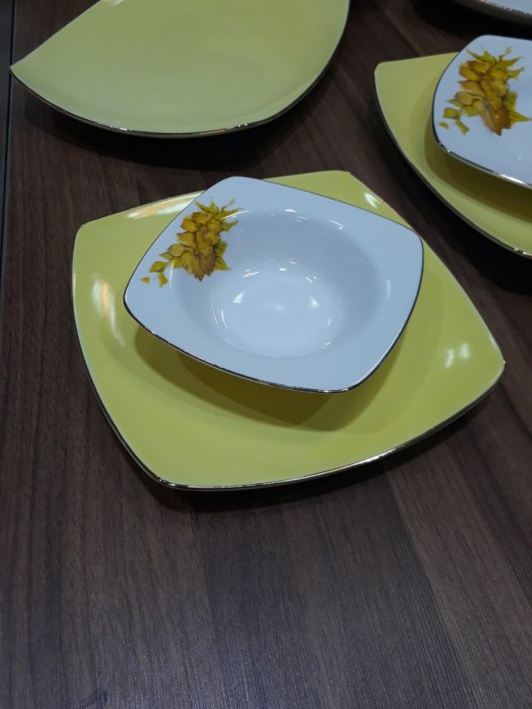 سرویس چینی 31 پارچه موژان لیمویی لب طلا